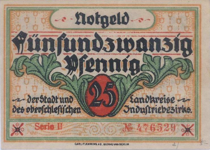 notgeldy dla GOP Oberschlesischen Industriebezirks - 25 Fenigów Oberschlesischen Industriebezirks 1919.BMP
