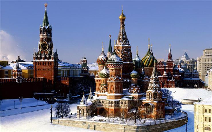 TAPETY ZNANE MIEJSCA ŚWIATA - Russia, St Basils Cathedral and Spassky Tower, Red Square.jpg