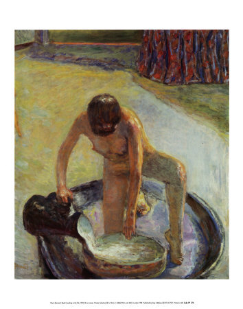 MALARSTWO układ alfabetyczny - Bonnard Pierre - Crouching Nude in Tub Print.jpeg