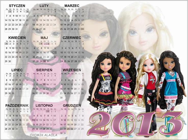  KALENDARZE 2013 - moxie girlz kalendarz 2013.JPG